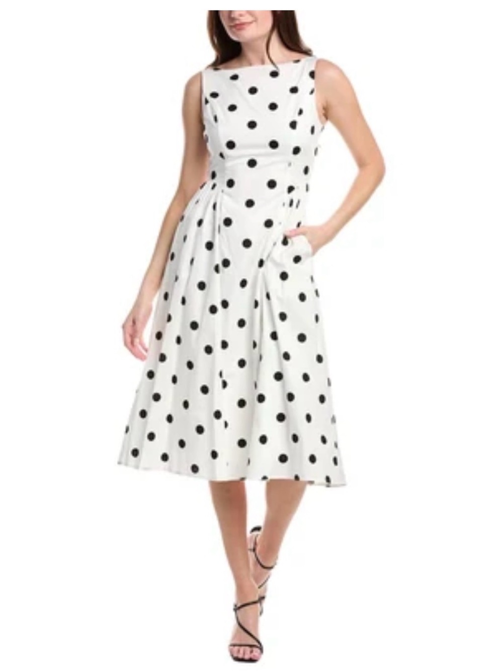 a new day White Maxi Dress with Black Polka Dots